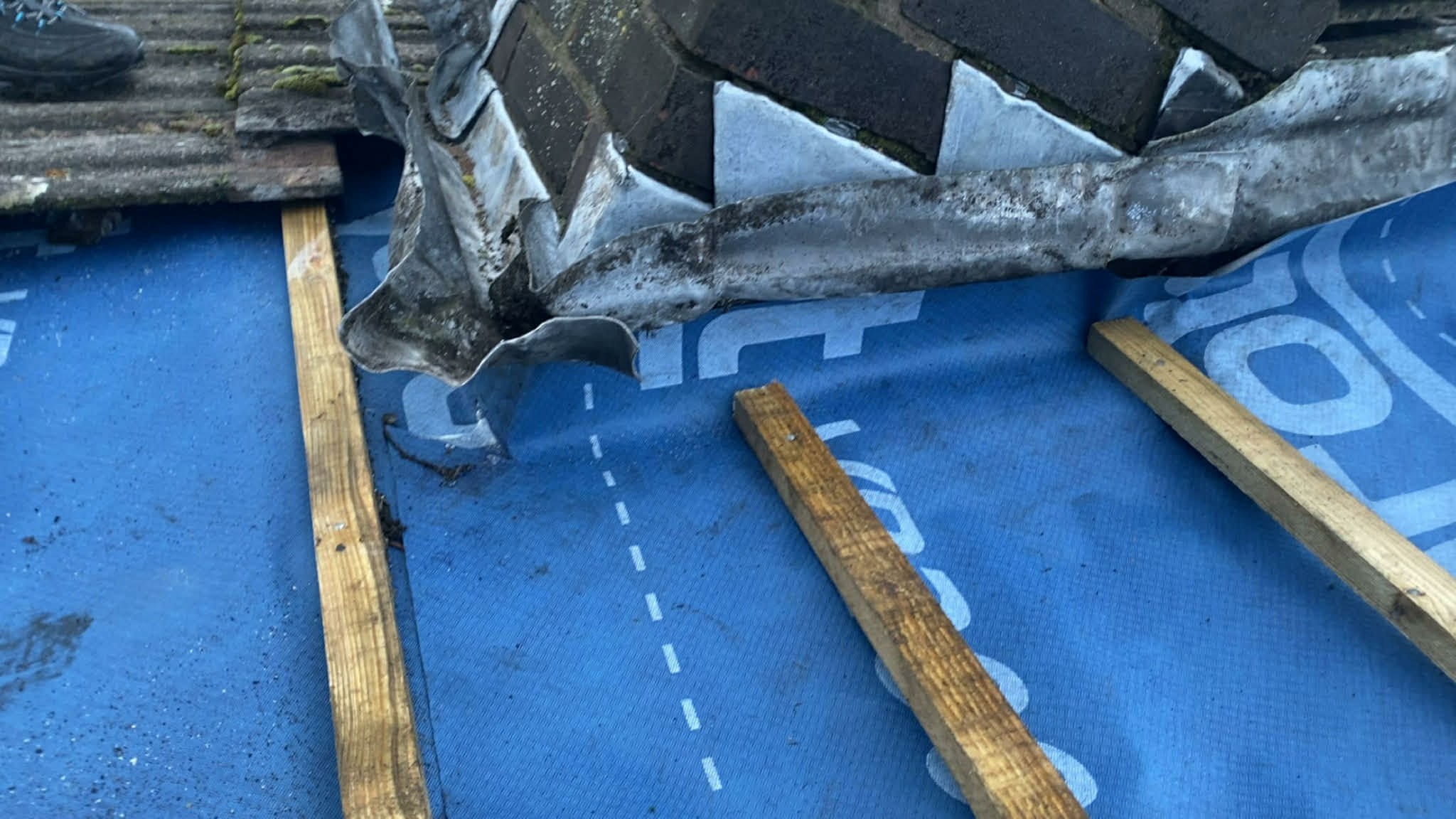 Roofing membrane installed during a roof repair