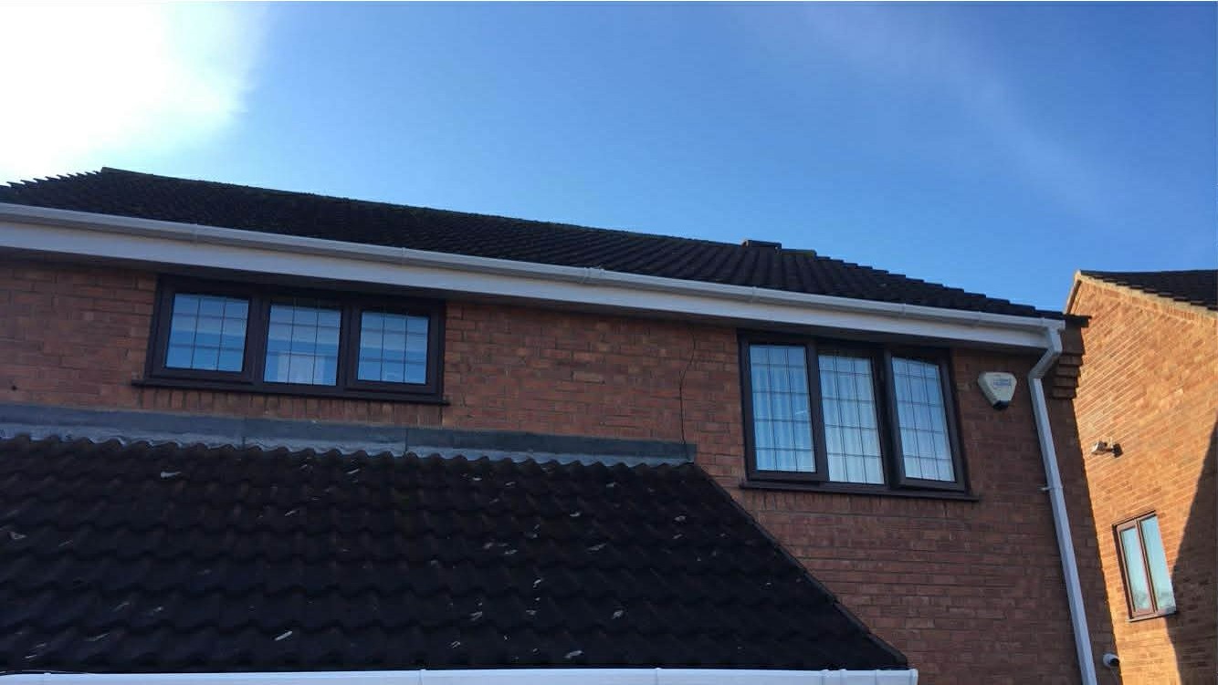 Roofline and guttering work completed by Garry's on a house in the Wolverhampton area
