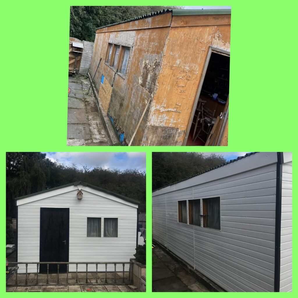 Exterior shed refurbishment with a fresh painted finish
